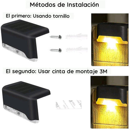 LUCES SOLARES PARA ESCALERA X4